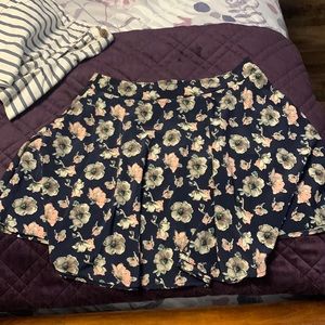 Lush navy floral skirt